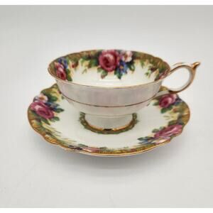 Vintage Paragon Tapestry Rose Fine Bone China Teacup & Saucer Set Double Warrant